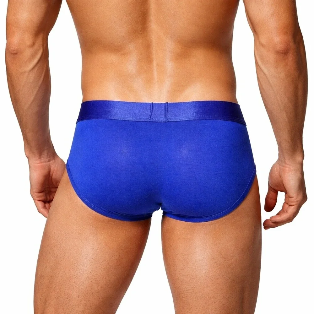 Jockmail Large (30-32) Classic Mono Brief Blue Low Rise Modal Underwear JM358